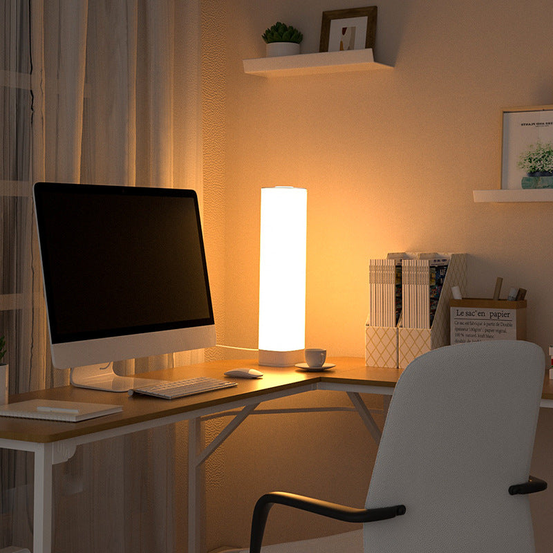 Modern Minimalist Acrylic Column Shade USB LED Table Lamp For Bedroom