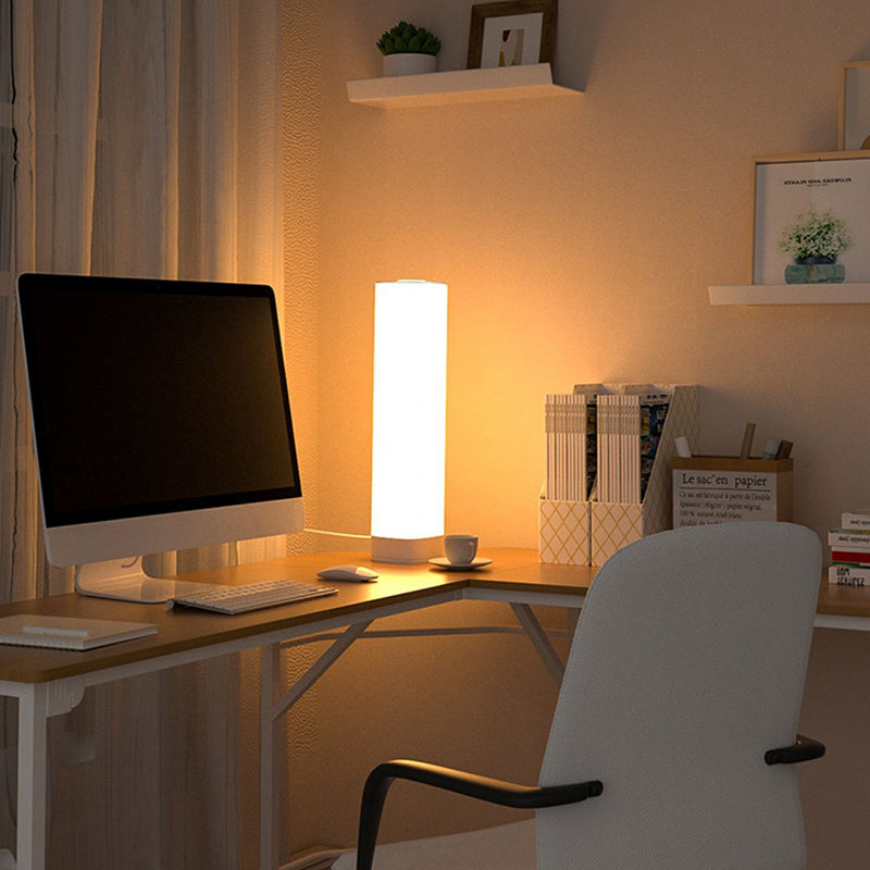 Modern Minimalist Acrylic Column Shade USB LED Table Lamp For Bedroom