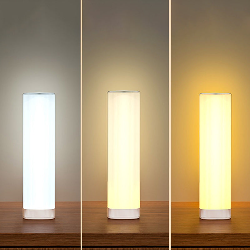 Modern Minimalist Acrylic Column Shade USB LED Table Lamp For Bedroom