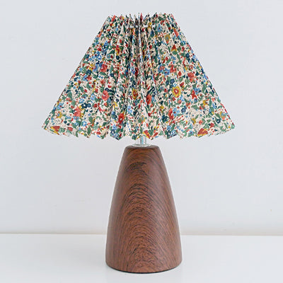 Traditional French Pleated Fabric Shade Ceramic Base USB LED Table Lamp For Bedroom