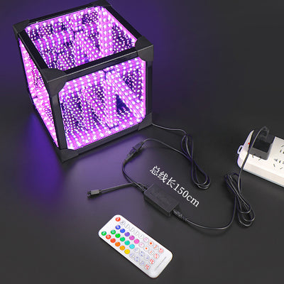 Contemporary Creative Cyberpunk 3D Rubik's Cube Acrylic USB LED Table Lamp For Bedroom