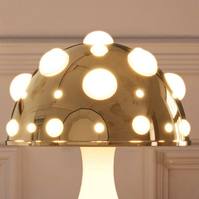 Contemporary Creative Iron PC Mushroom Decoration LED Table Lamp For Bedroom