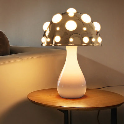 Contemporary Creative Iron PC Mushroom Decoration LED Table Lamp For Bedroom