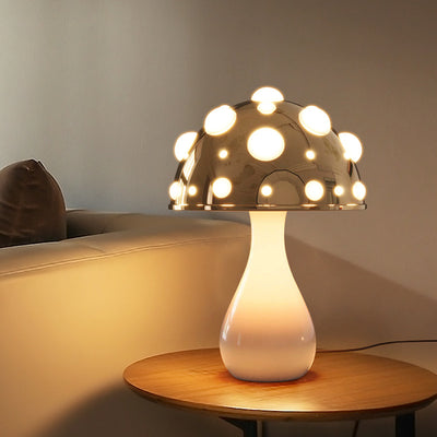 Contemporary Creative Iron PC Mushroom Decoration LED Table Lamp For Bedroom