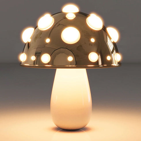 Contemporary Creative Iron PC Mushroom Decoration LED Table Lamp For Bedroom