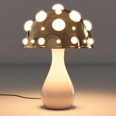 Contemporary Creative Iron PC Mushroom Decoration LED Table Lamp For Bedroom