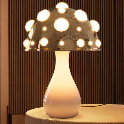 Contemporary Creative Iron PC Mushroom Decoration LED Table Lamp For Bedroom