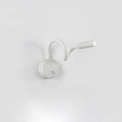 Modern Minimalist Iron Round Flexible Bending Hose LED Reading Light Wall Sconce Lamp For Bedroom