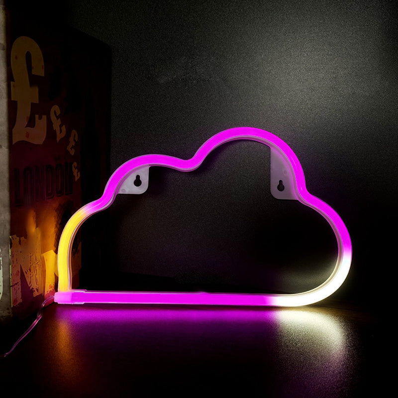 Moderne Art Deco Helle Neon Wolke PVC Streifen LED Nachtlicht Tisch Lampe Für Schlafzimmer 