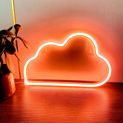 Moderne Art Deco Helle Neon Wolke PVC Streifen LED Nachtlicht Tisch Lampe Für Schlafzimmer 