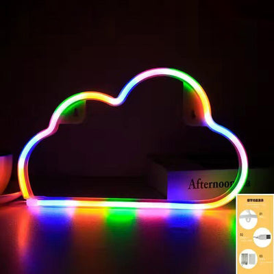 Moderne Art Deco Helle Neon Wolke PVC Streifen LED Nachtlicht Tisch Lampe Für Schlafzimmer 