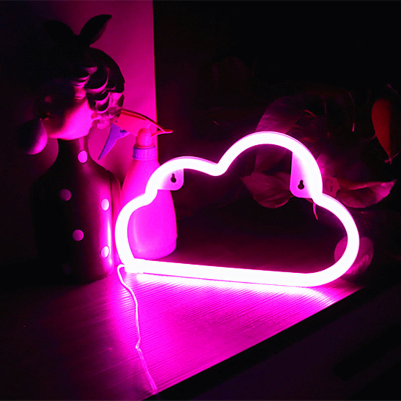 Moderne Art Deco Helle Neon Wolke PVC Streifen LED Nachtlicht Tisch Lampe Für Schlafzimmer 