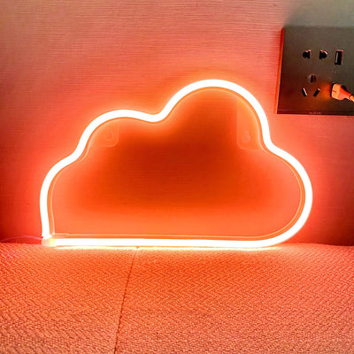 Moderne Art Deco Helle Neon Wolke PVC Streifen LED Nachtlicht Tisch Lampe Für Schlafzimmer 