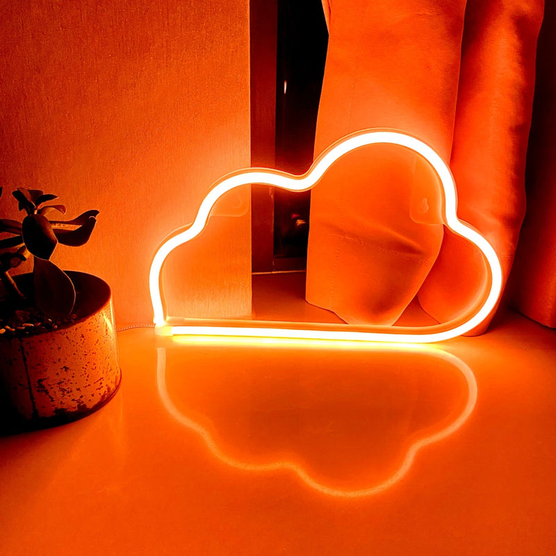 Moderne Art Deco Helle Neon Wolke PVC Streifen LED Nachtlicht Tisch Lampe Für Schlafzimmer 