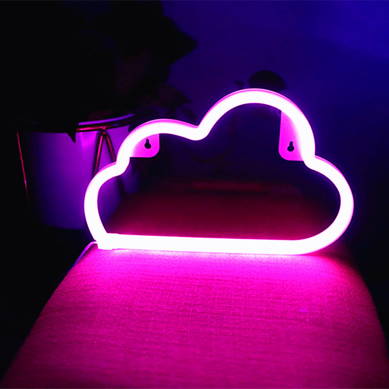 Moderne Art Deco Helle Neon Wolke PVC Streifen LED Nachtlicht Tisch Lampe Für Schlafzimmer 