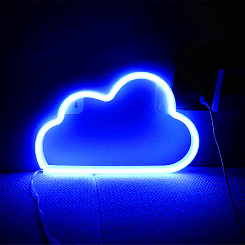 Moderne Art Deco Helle Neon Wolke PVC Streifen LED Nachtlicht Tisch Lampe Für Schlafzimmer 