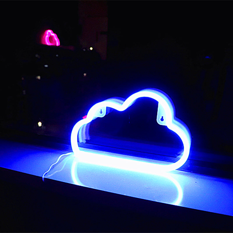 Moderne Art Deco Helle Neon Wolke PVC Streifen LED Nachtlicht Tisch Lampe Für Schlafzimmer 