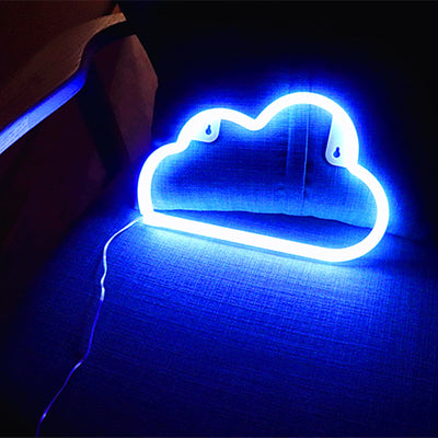 Moderne Art Deco Helle Neon Wolke PVC Streifen LED Nachtlicht Tisch Lampe Für Schlafzimmer 