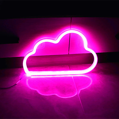 Moderne Art Deco Helle Neon Wolke PVC Streifen LED Nachtlicht Tisch Lampe Für Schlafzimmer 