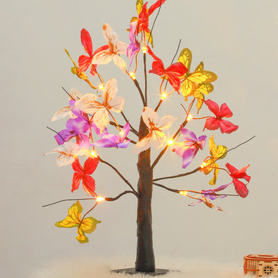 Moderne Art Deco Simulation Schmetterling Baum Form LED Tisch Lampe Für Schlafzimmer 