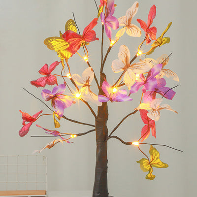 Moderne Art Deco Simulation Schmetterling Baum Form LED Tisch Lampe Für Schlafzimmer 