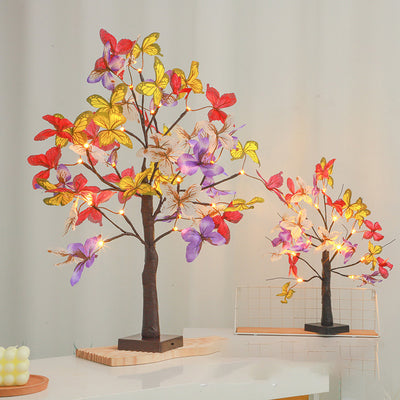 Moderne Art Deco Simulation Schmetterling Baum Form LED Tisch Lampe Für Schlafzimmer 