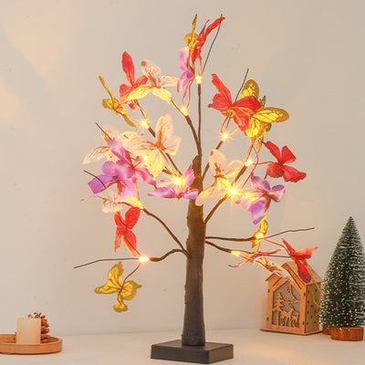 Moderne Art Deco Simulation Schmetterling Baum Form LED Tisch Lampe Für Schlafzimmer 