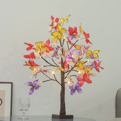 Moderne Art Deco Simulation Schmetterling Baum Form LED Tisch Lampe Für Schlafzimmer 