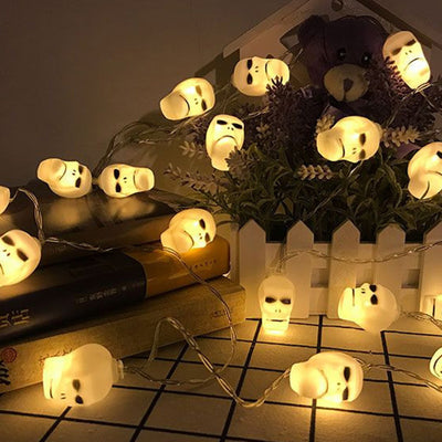 Contemporary Creative Halloween Skull Decoration LED String Lights For Entertainment Rooms