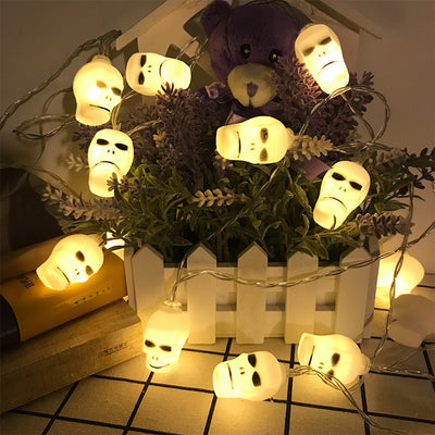 Contemporary Creative Halloween Skull Decoration LED String Lights For Entertainment Rooms