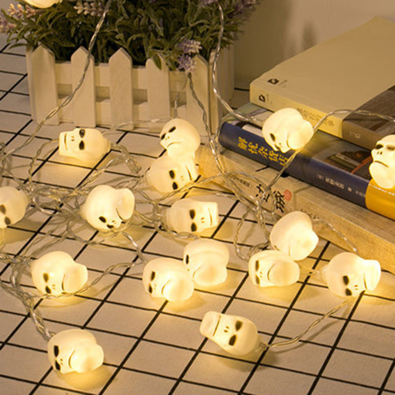 Contemporary Creative Halloween Skull Decoration LED String Lights For Entertainment Rooms