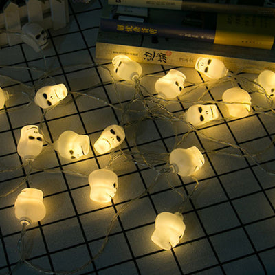 Contemporary Creative Halloween Skull Decoration LED String Lights For Entertainment Rooms