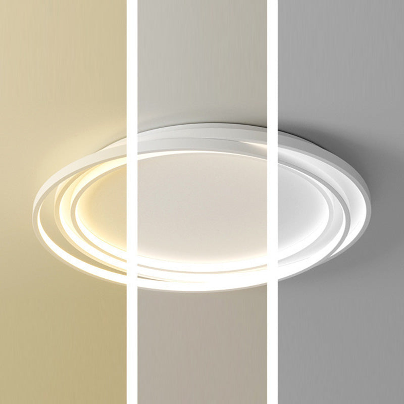 Modern Minimalist Round Acrylic Iron LED Flush Mount Ceiling Light For Living Room