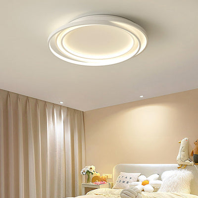 Modern Minimalist Round Acrylic Iron LED Flush Mount Ceiling Light For Living Room