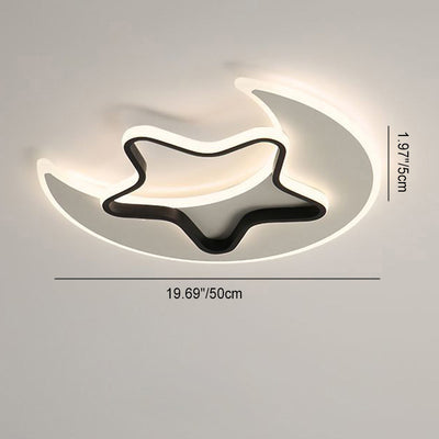 Zeitgenössische kreative Mond Stern Acryl Schatten Hardware LED Unterputz Deckenleuchte für Wohnzimmer 