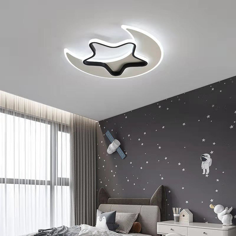 Zeitgenössische kreative Mond Stern Acryl Schatten Hardware LED Unterputz Deckenleuchte für Wohnzimmer 