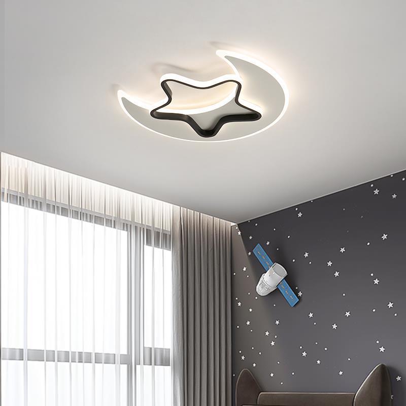 Zeitgenössische kreative Mond Stern Acryl Schatten Hardware LED Unterputz Deckenleuchte für Wohnzimmer 