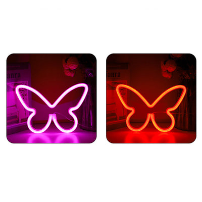 Moderne Art Deco Schmetterling Schatten Neon Licht LED Tisch Lampe Für Schlafzimmer 