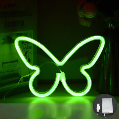 Moderne Art Deco Schmetterling Schatten Neon Licht LED Tisch Lampe Für Schlafzimmer 