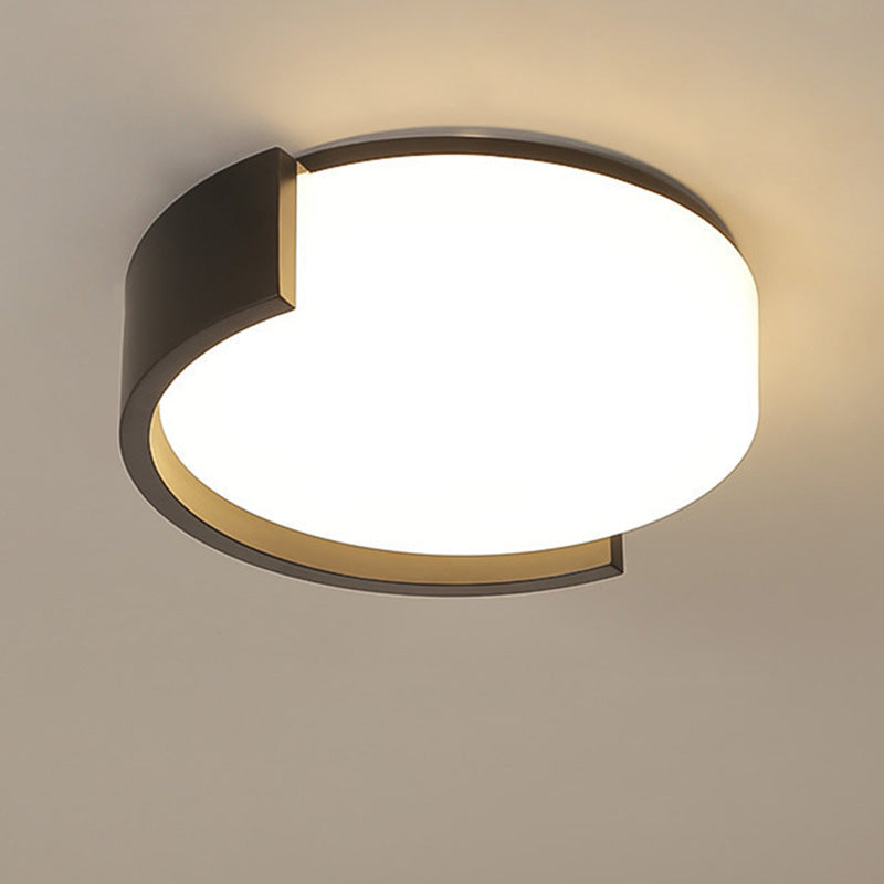 Contemporary Simplicity Geometrical Round Acrylic LED Flush Mount Ceiling Light For Living Room