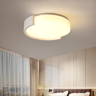 Contemporary Simplicity Geometrical Round Acrylic LED Flush Mount Ceiling Light For Living Room