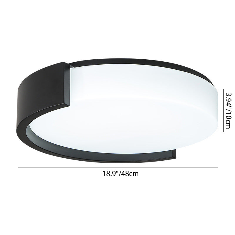 Contemporary Simplicity Geometrical Round Acrylic LED Flush Mount Ceiling Light For Living Room