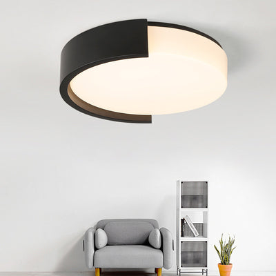 Contemporary Simplicity Geometrical Round Acrylic LED Flush Mount Ceiling Light For Living Room