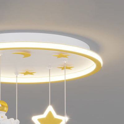 Zeitgenössische nordische Eisen Acryl Astronaut Star LED Unterputz Deckenleuchte für Wohnzimmer 