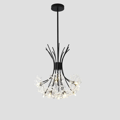 Contemporary Luxury Dandelion Crystal Firework Iron Frame 13/19-Light Chandelier For Living Room