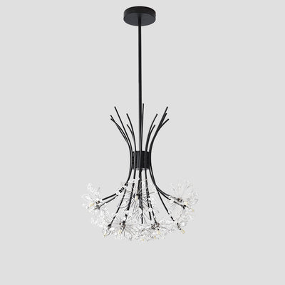 Contemporary Luxury Dandelion Crystal Firework Iron Frame 13/19-Light Chandelier For Living Room