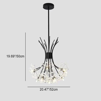 Contemporary Luxury Dandelion Crystal Firework Iron Frame 13/19-Light Chandelier For Living Room