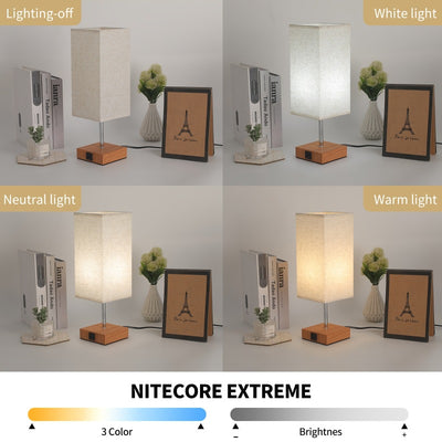 Contemporary Simplicity Fabric Cuboid Shade Hardware Base 1-Light Table Lamp For Bedroom