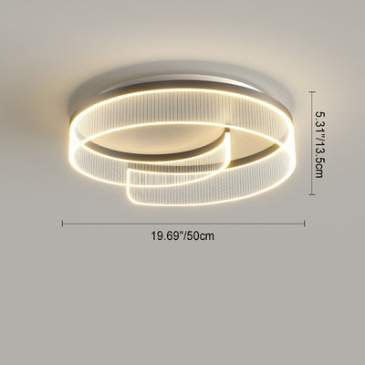 Modern Minimalist Curved Acrylic Aluminum LED Flush Mount Ceiling Light For Bedroom