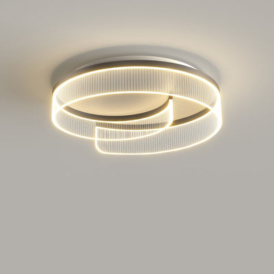 Modern Minimalist Curved Acrylic Aluminum LED Flush Mount Ceiling Light For Bedroom